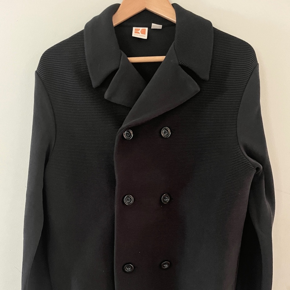 Hugo Boss Boss Orange Black Sweater Pea Coat, Men's M